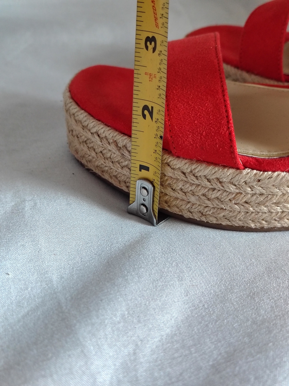 Jessica Simpson Saphita Coral Red Platform Espadrille Wedge Sandals Women's 8M - Picture 9 of 11